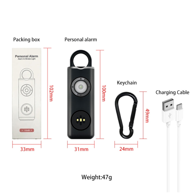 Anti-wolf Alarm Rechargeable Female Student Self-defense Keychain, Rechargeable White, Rechargeable Black Anti-wolf Alarm Rechargeable Female Student Self-defense Keychain, Rechargeable White, Rechargeable Black